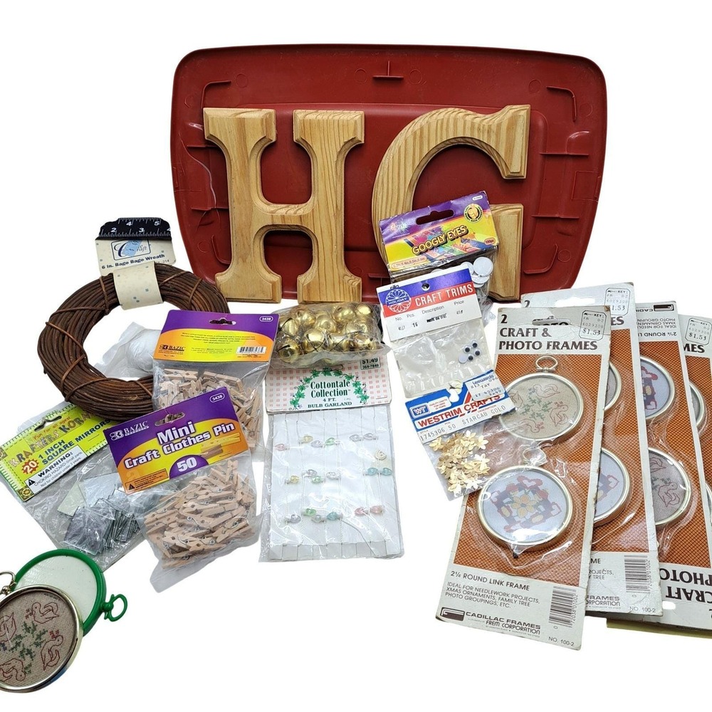 Vintage Mixed Craft Lot DIY‎ Supplies 1970s 1980s 1990s Original Packages